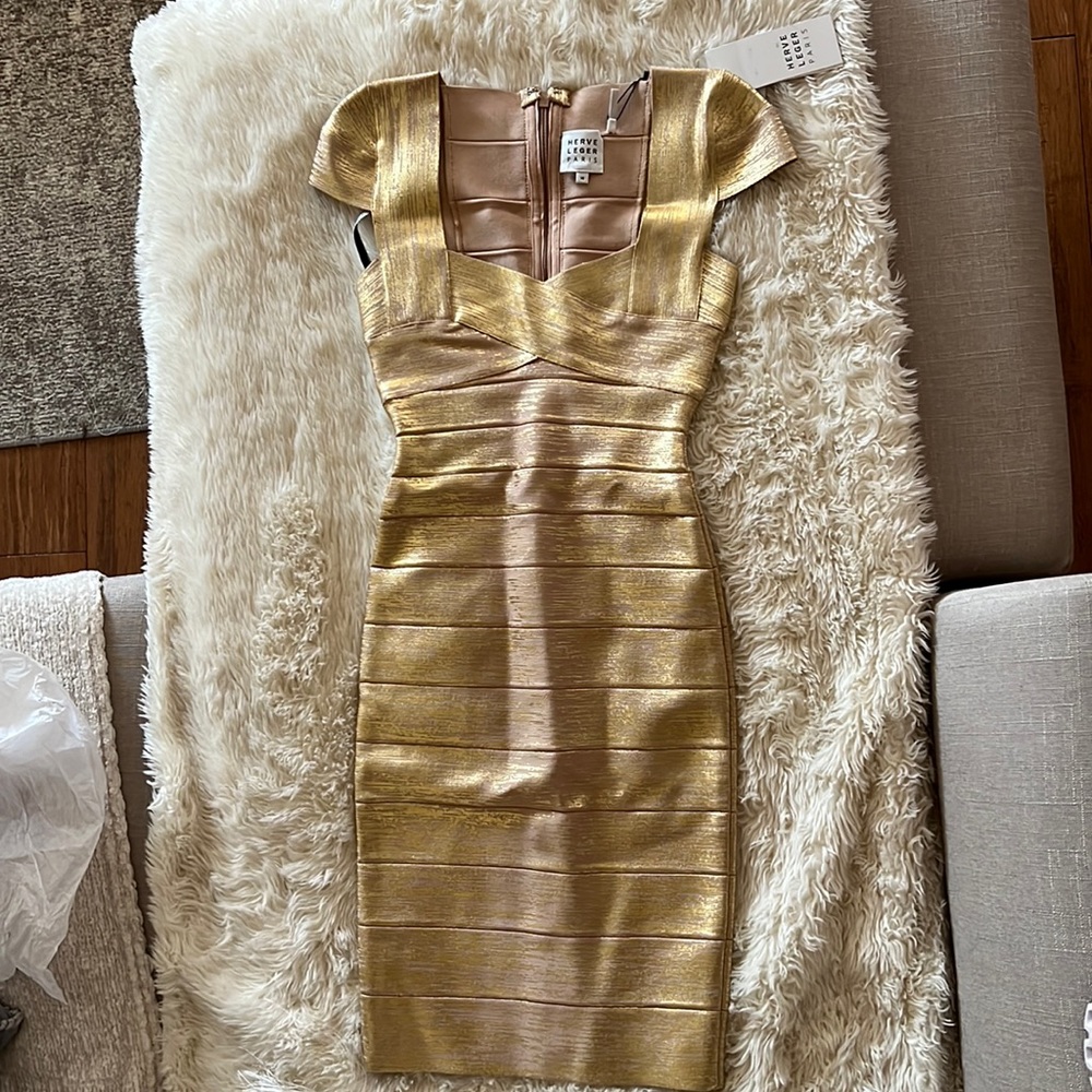 Golden bandage dress